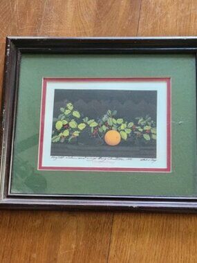 Framed/ Signed/ Bob Timberlake Print/ "Christmas Orange"
